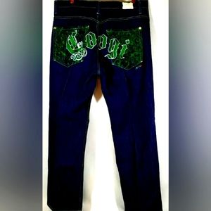 COOGI Jeans Men's W38 x L34 Straight Relaxed Fit Blue Denim Embroidered Urban Vt